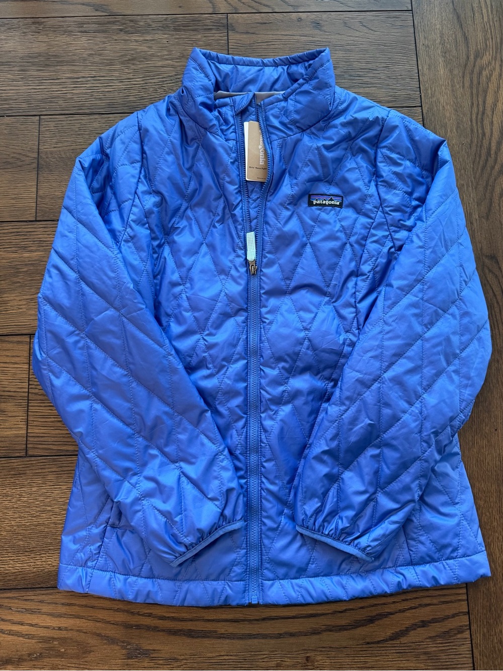 Patagonia Girls/Youth Bright Blue Quilted Puffer Jacket XL 14 NEW